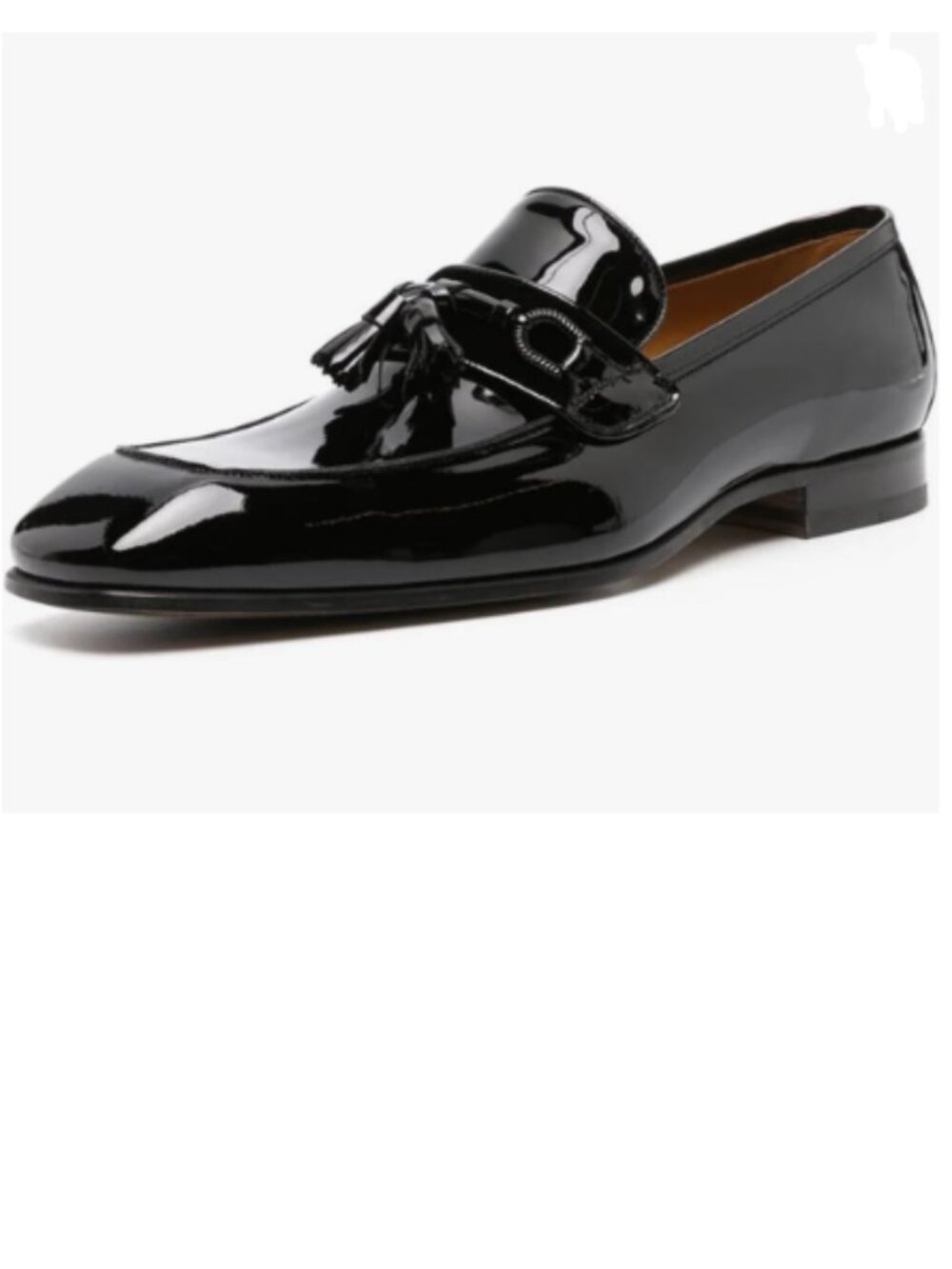 FOWT Men Glossy Square Toe Tassels Decor Loafers Low Heel Slip On Casual Shoes